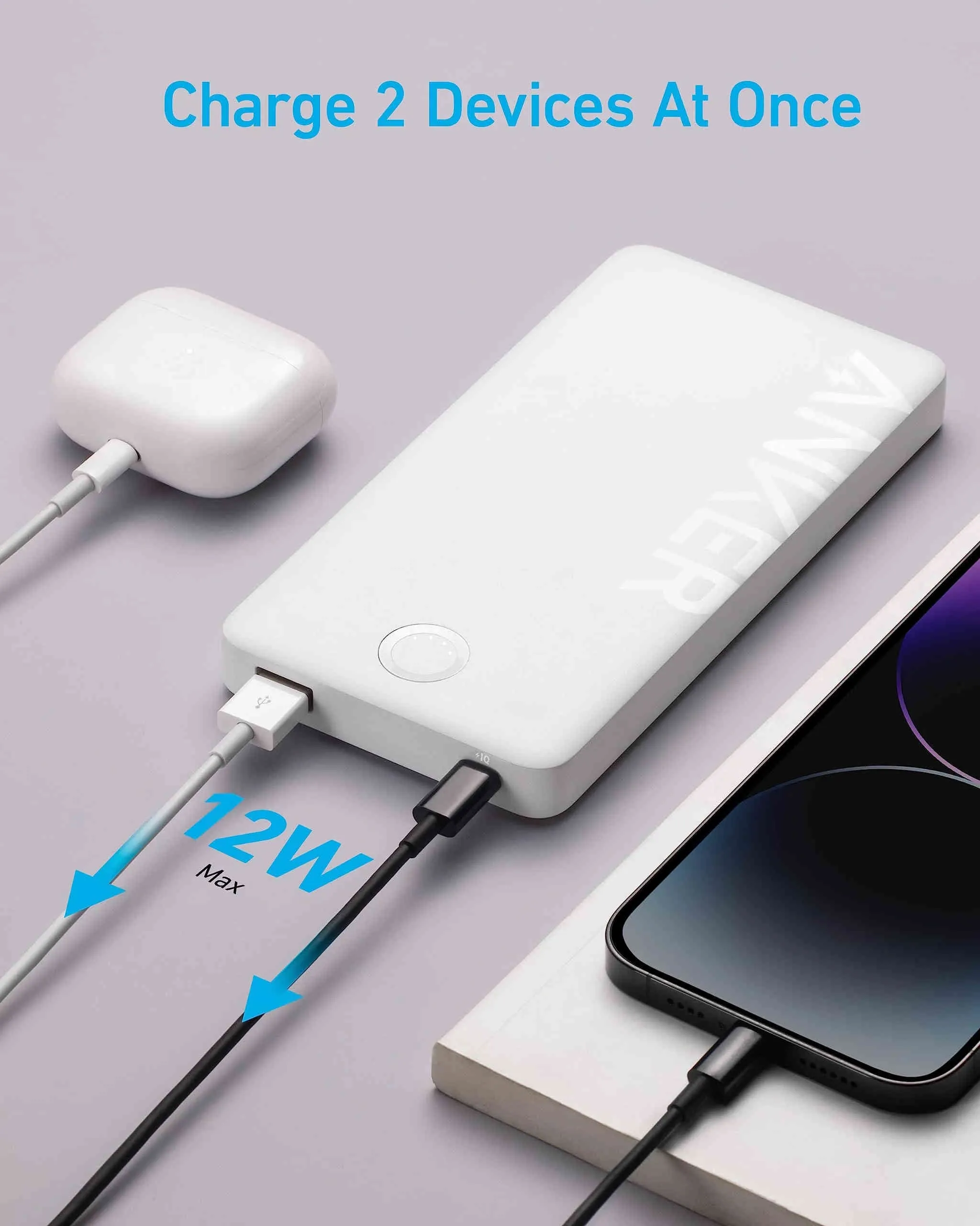 Anker 323 Power Bank (PowerCore PIQ 10K) -Black A1334H11