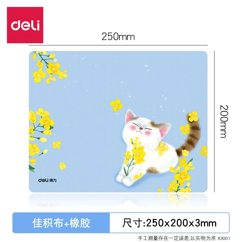 Deli Mouse Pad Resin Rubber Non Slip Shortcut Key Collection Cartoon Game Laptop Office Desk Mat