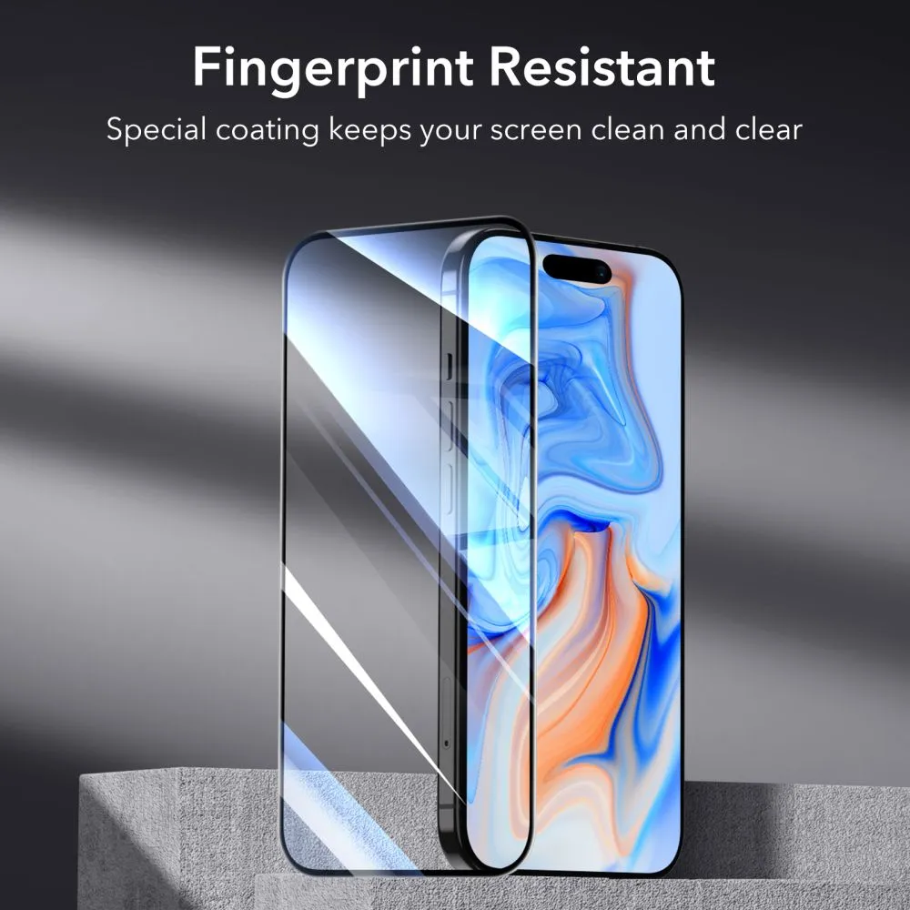 ESR 2-Pack Tempered Glass Screen Protector for Apple iPhone 15 - Black