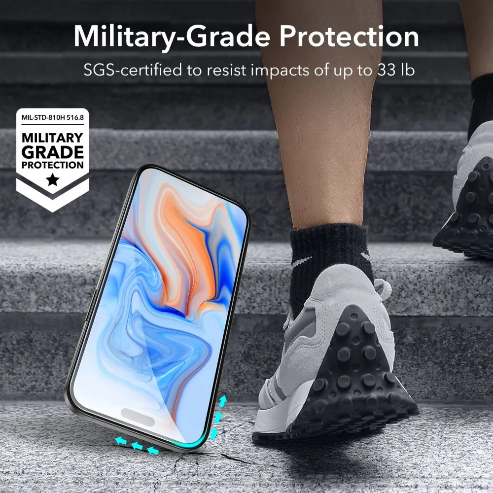 ESR 2-Pack Tempered Glass Screen Protector for Apple iPhone 15 - Black