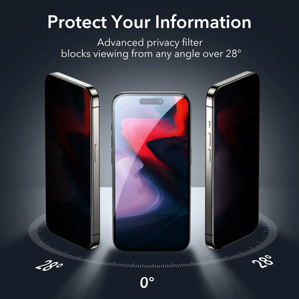 ESR Privacy Tempered Glass Screen Protector for Apple iPhone 15 Pro