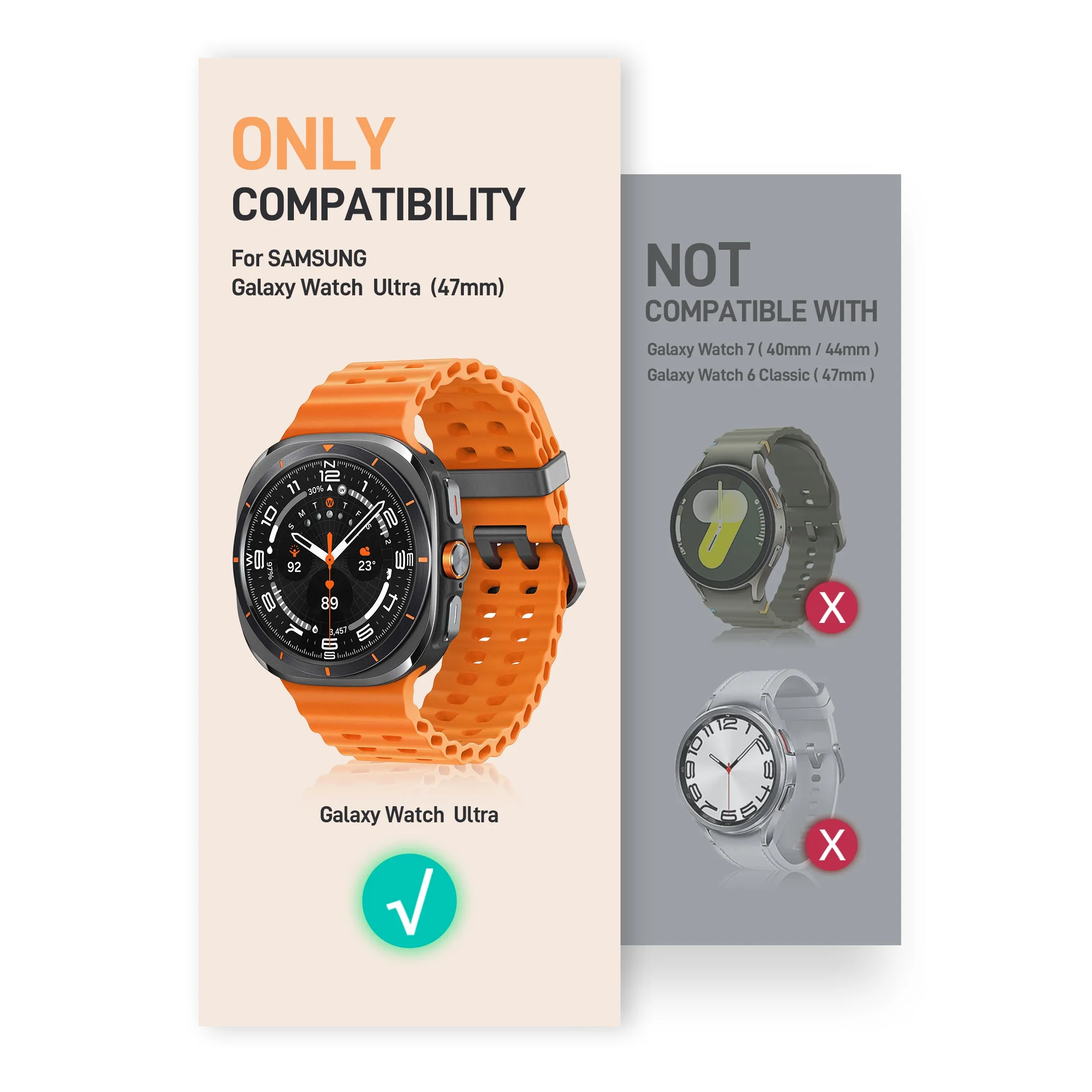 Galaxy Watch7 Ultra Classic 47mm Armorbox Case with Tempered Glass Screen Protectors - Black