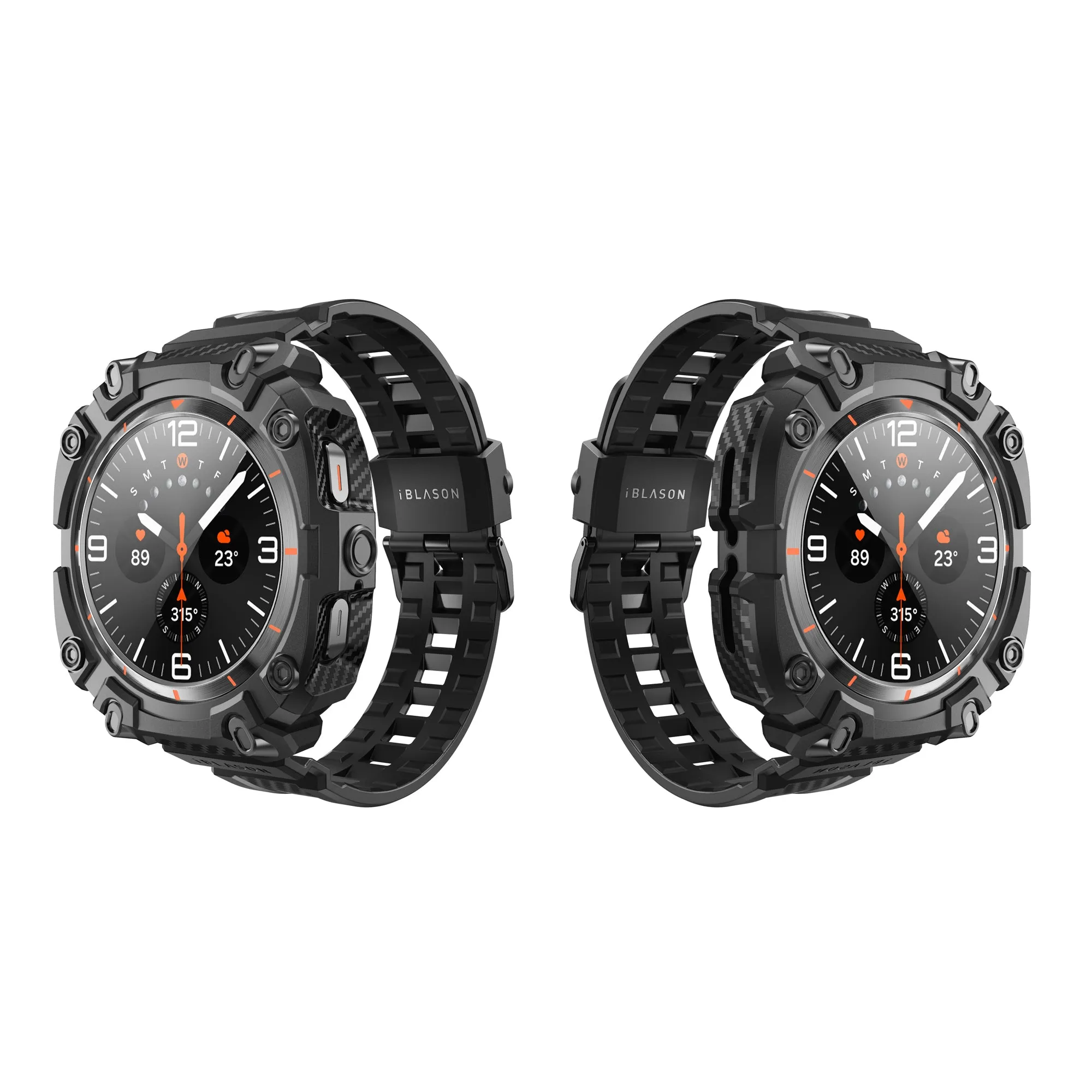 Galaxy Watch7 Ultra Classic 47mm Armorbox Case with Tempered Glass Screen Protectors - Black