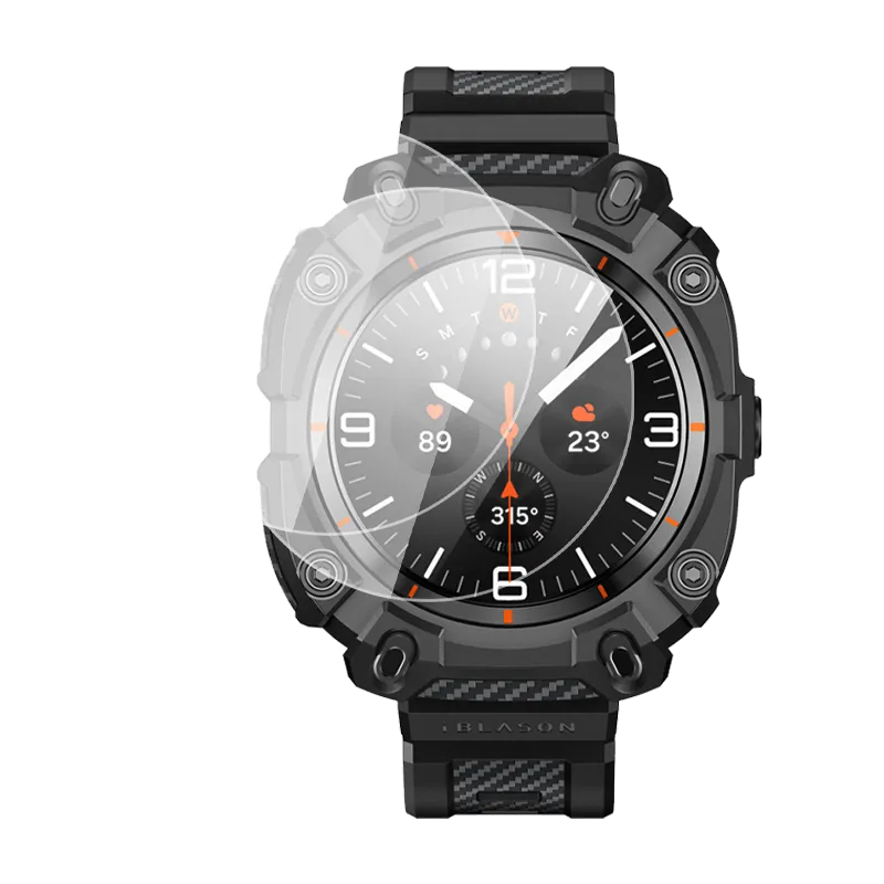 Galaxy Watch7 Ultra Classic 47mm Armorbox Case with Tempered Glass Screen Protectors - Black