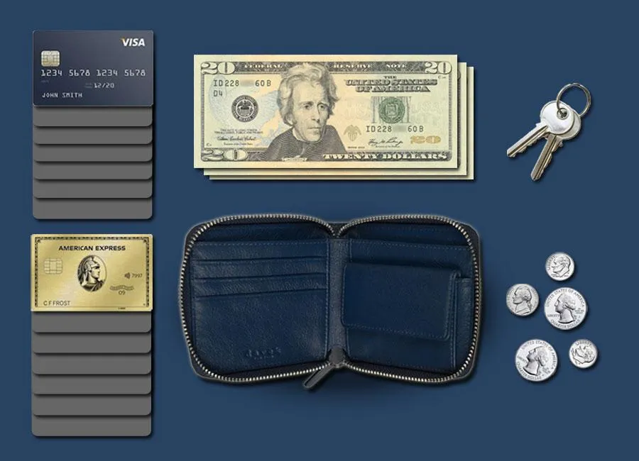MEDIUM ZIPPER WALLET - Navy