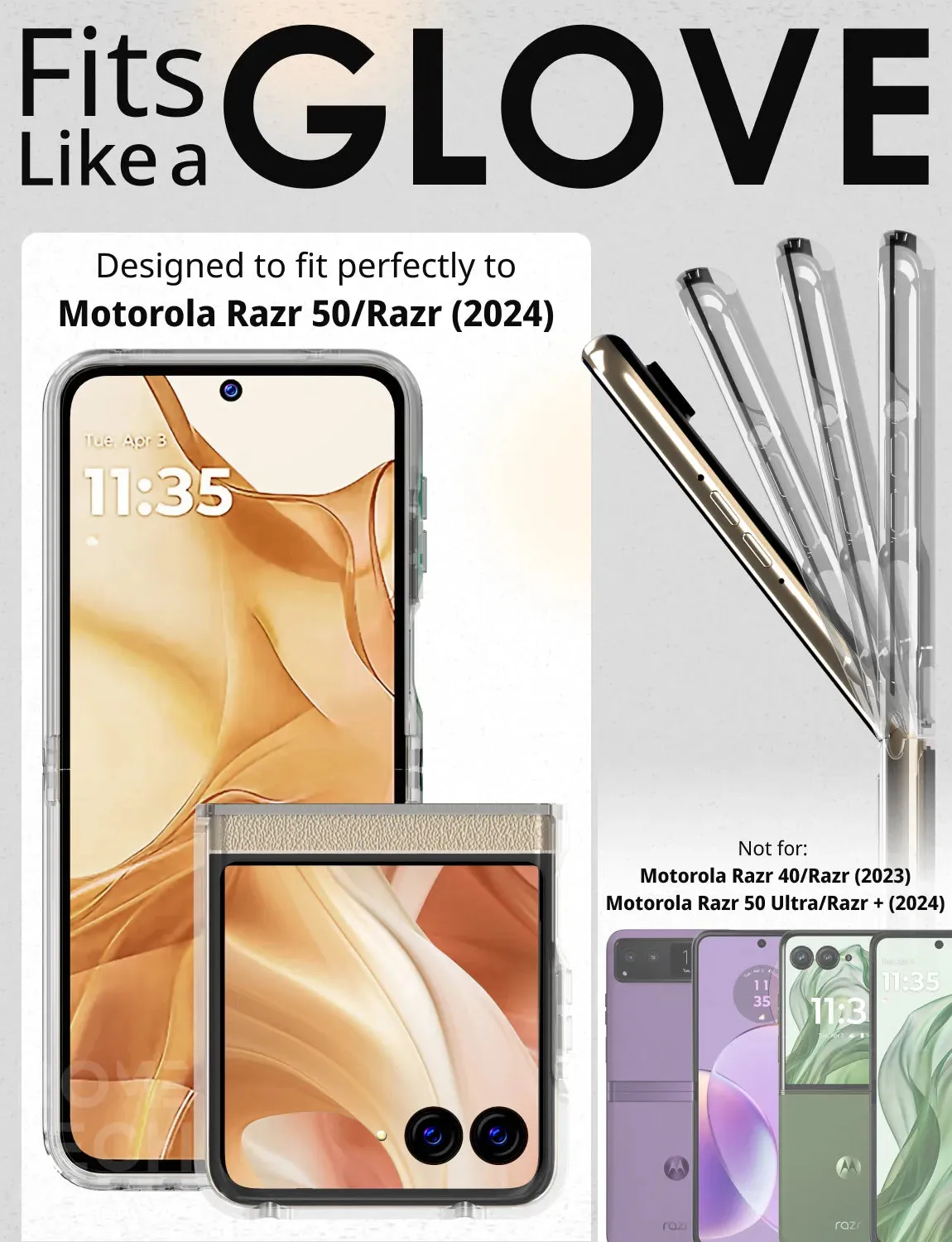 Motorola Razr 50 / Razr Tempered Glass Screen Protector 3 Per Pack