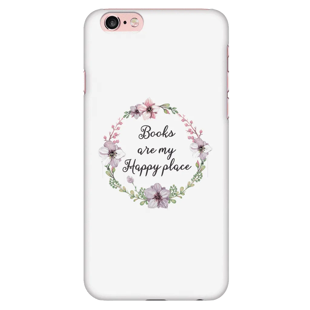 My happy place floral phone case white