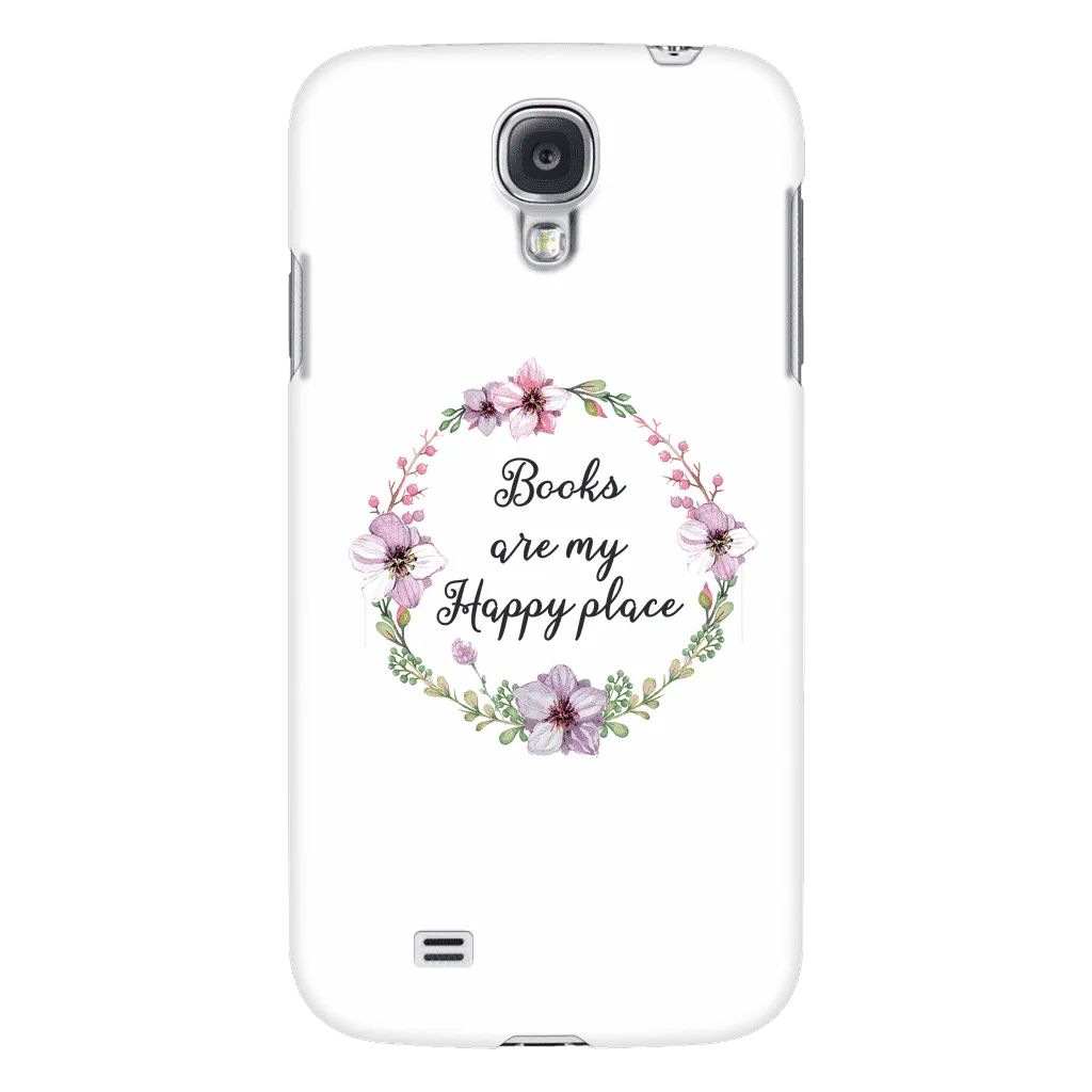 My happy place floral phone case white