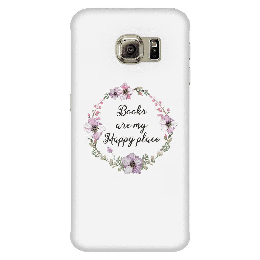 My happy place floral phone case white
