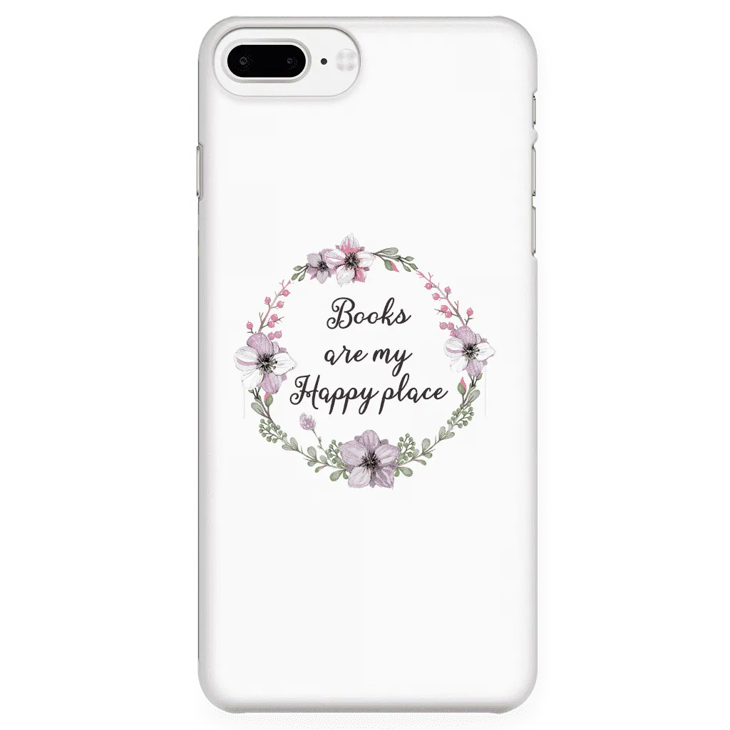 My happy place floral phone case white
