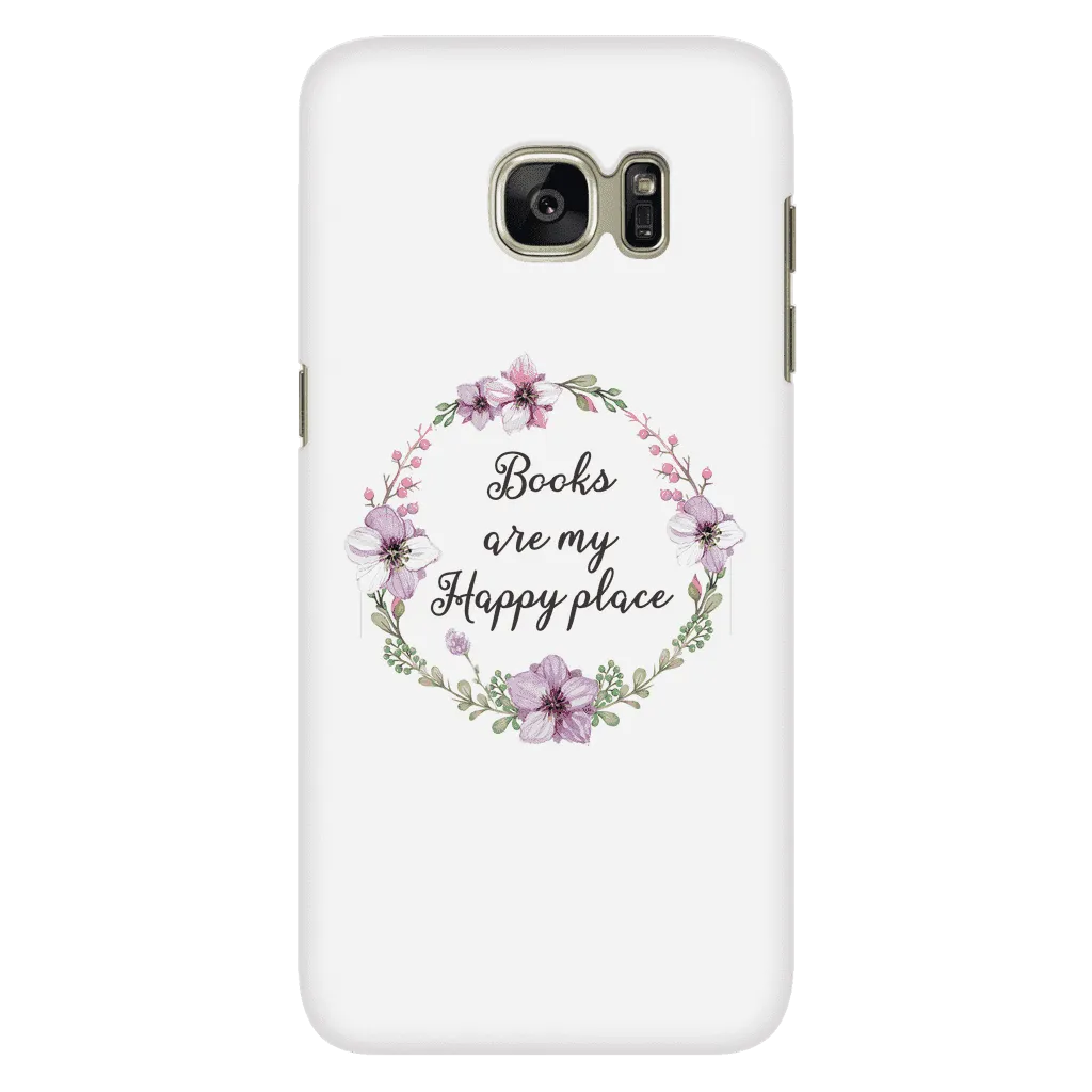 My happy place floral phone case white